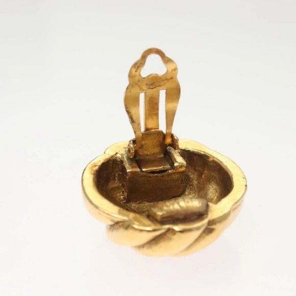 CHANEL Earring Metal Gold CC Auth - Picture 5 of 14